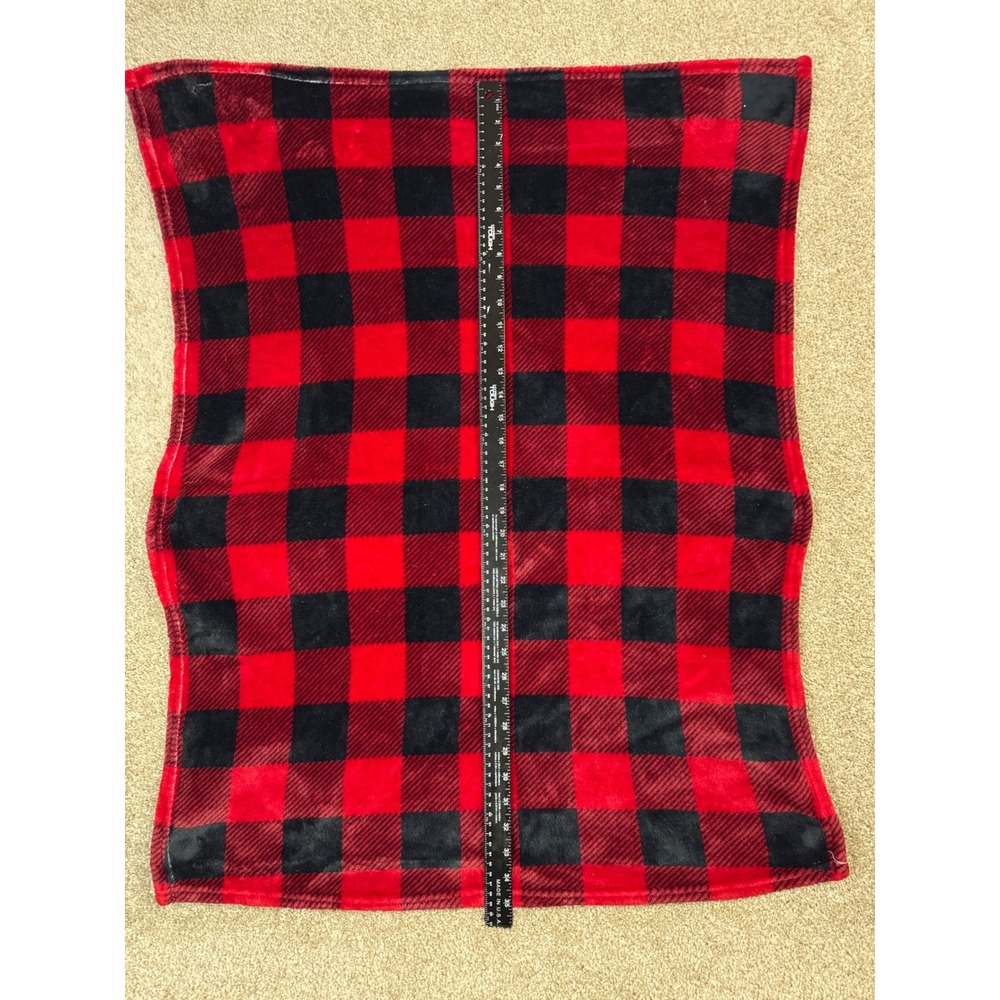 HB Red Black Buffalo Plaid Fleece Baby Blanket 30x36 Soft Checkered Throw 15678